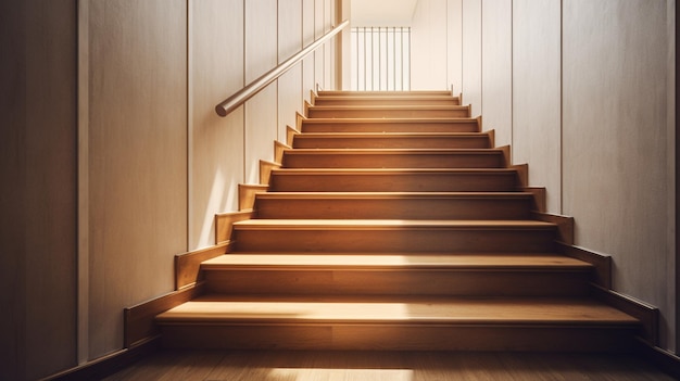 Stairs in a house with light coming through the window