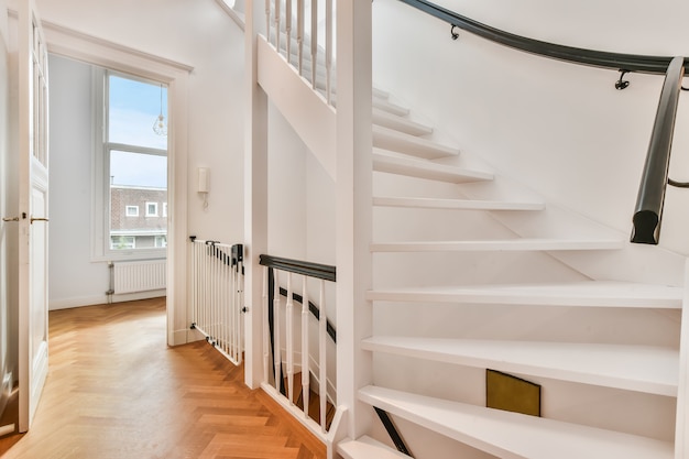 Stairs in the luxury hallway looking elegance