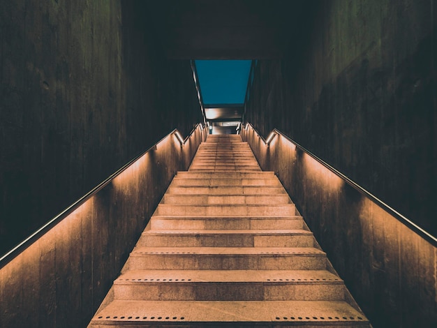 Stairs to the metro station modern urban architecture