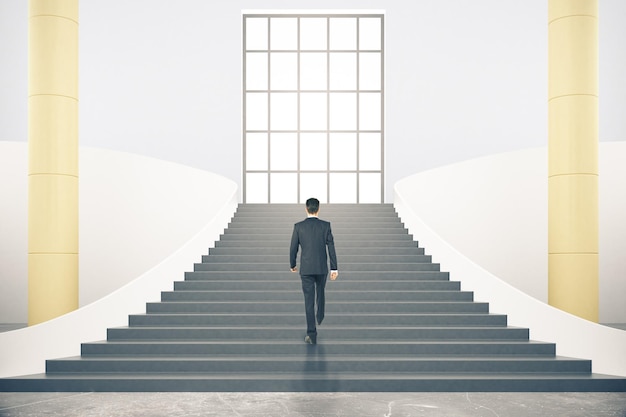 Stairs with businessman