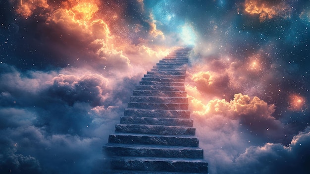 Photo stairway to heaven amongst the stars