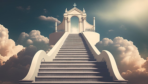 Stairway to heaven digital art illustration