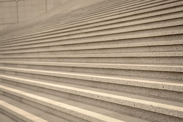 Stairway with concrete stairs on grey background in Paris France