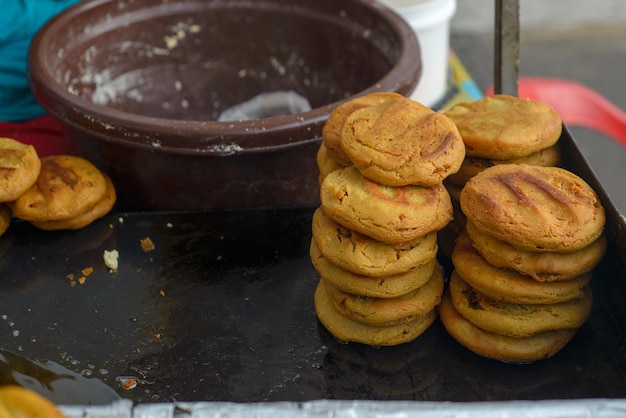 Stall selling gorditas Mexican street food