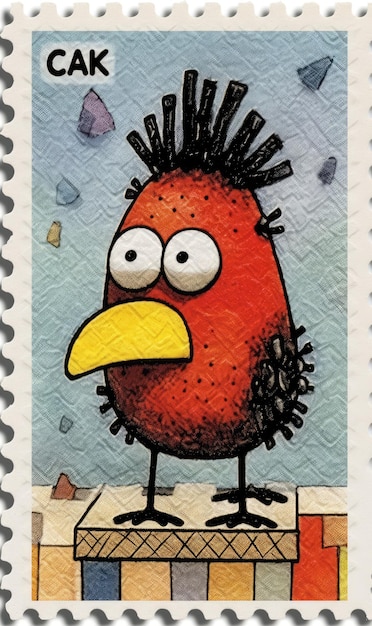 A stamp picture of a bird