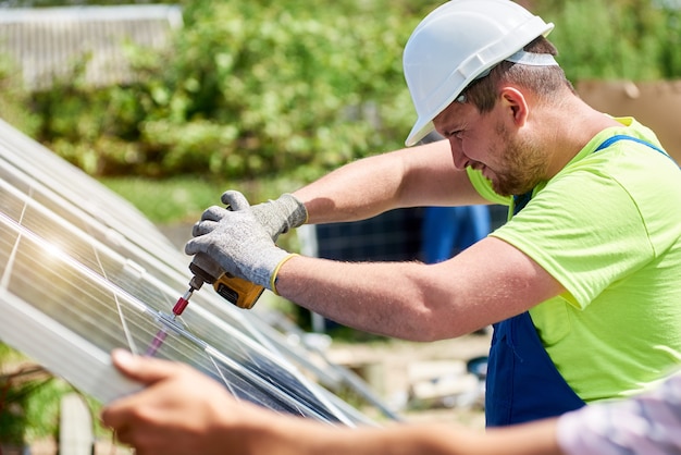 Stand-alone solar panel system installation, renewable green energy