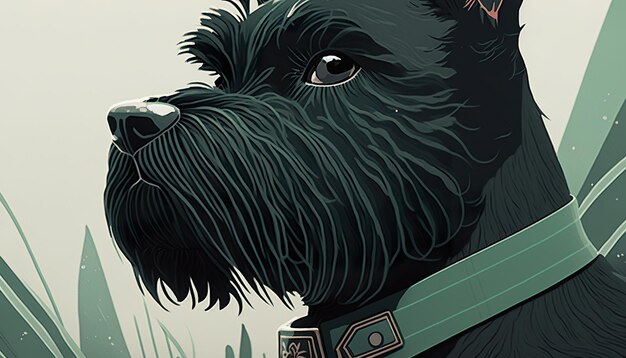 Standard schnauzer dog Creative illustration Ai Generate