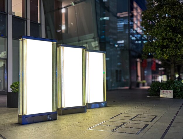 Photo standing advertising screen public advertising mockup