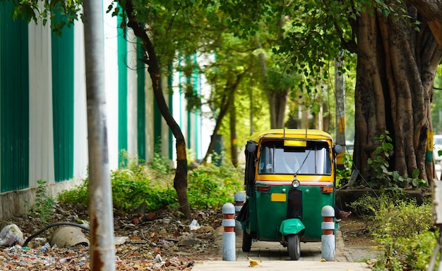 Standing auto in road side image