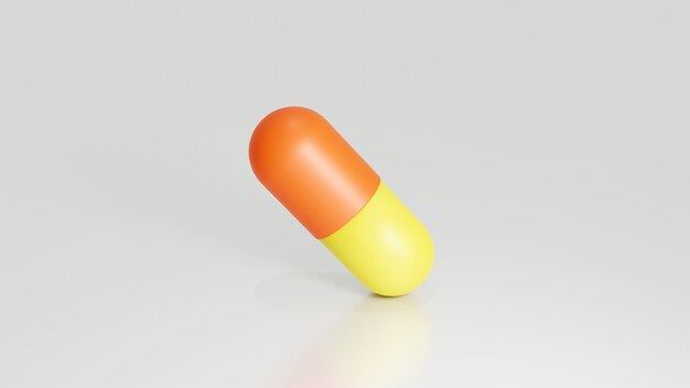 Standing a capsule in 3D Render