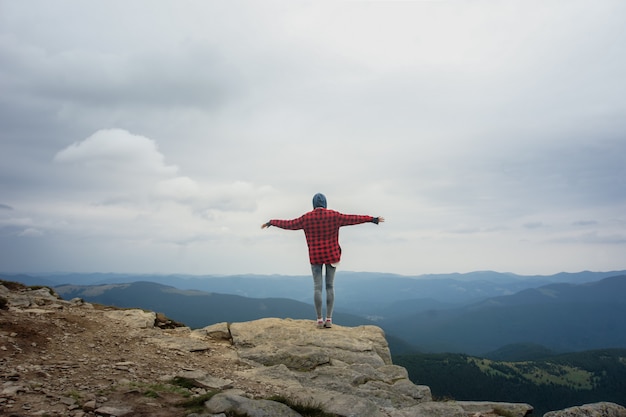 Standing on top of the cliff