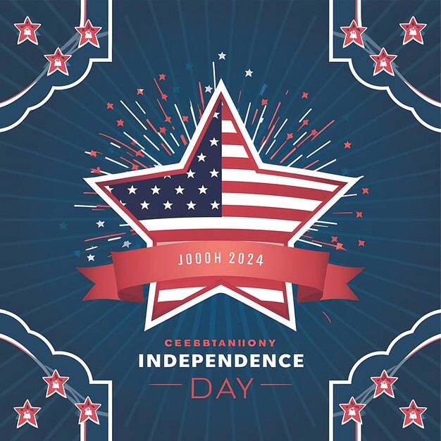 Photo star 2024 america american celebrate democracy event firework flag flyer greeting honor