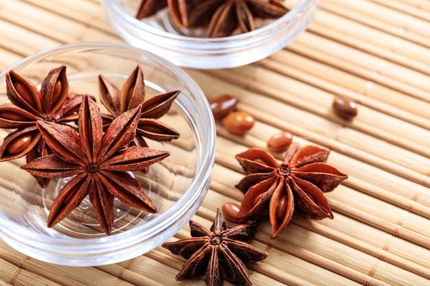 Star anise on a wooden surface