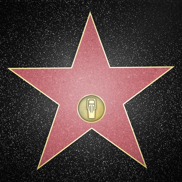 Photo a star on a black background with a logo for a movie star