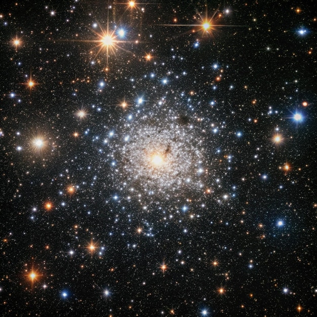 Photo a star cluster in a dark space with the stars in the background