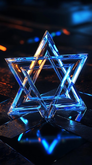 Star of David 3D Logo with Negative Space Design