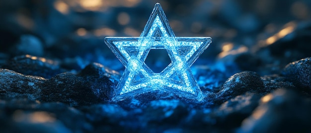 Star of David 3D Logo with Negative Space Design