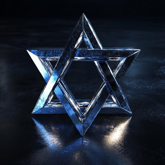 Star of David 3D Logo with Negative Space Design