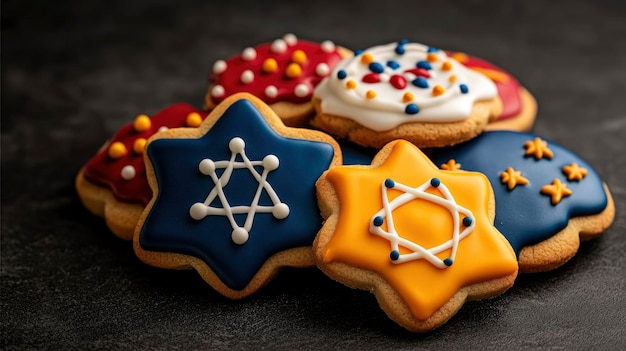 Photo star of david cookies for hanukkah celebration