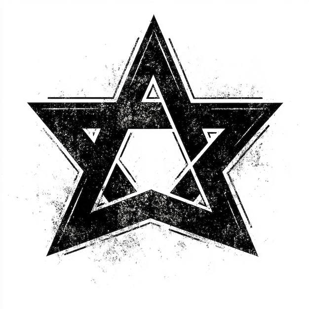 Star of David Logo with Negative Space Design