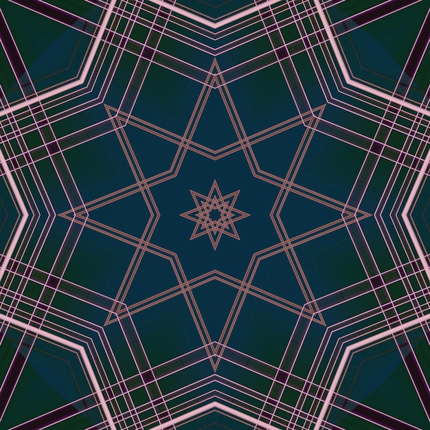 Star seamless pattern Line pattern Kaleidoscopic background