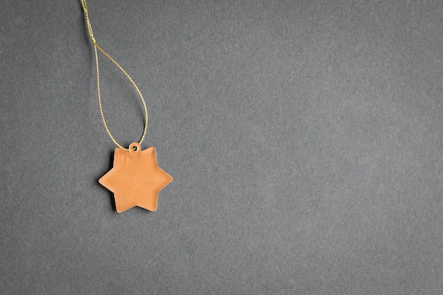 Star shape tag on grey background