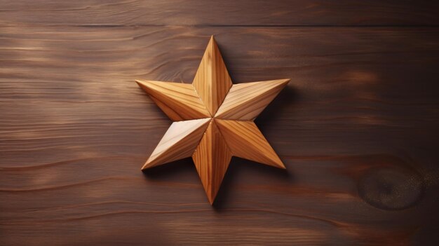 a star shaped wooden star on a wooden background