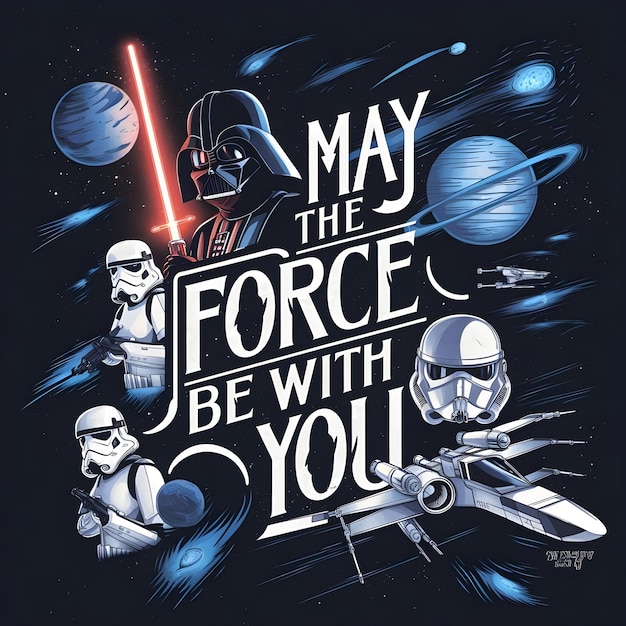 star wars poster with quote may the force be with you