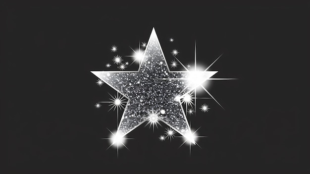 a star with sparkles and sparkles on a black background