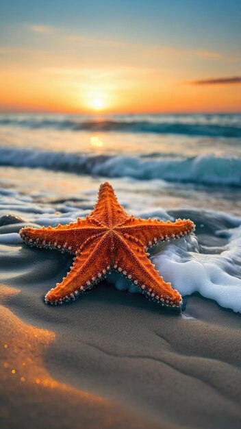 Starfish on the beach in the sea