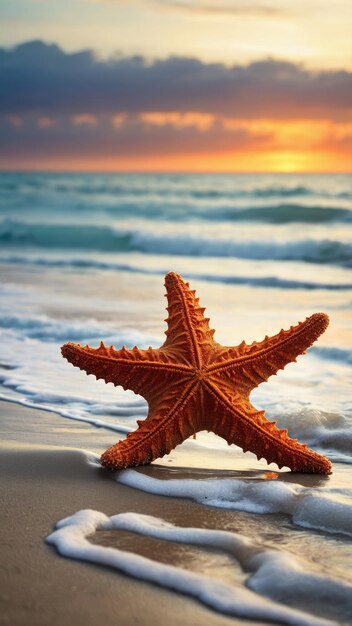 Starfish on the beach in the sea