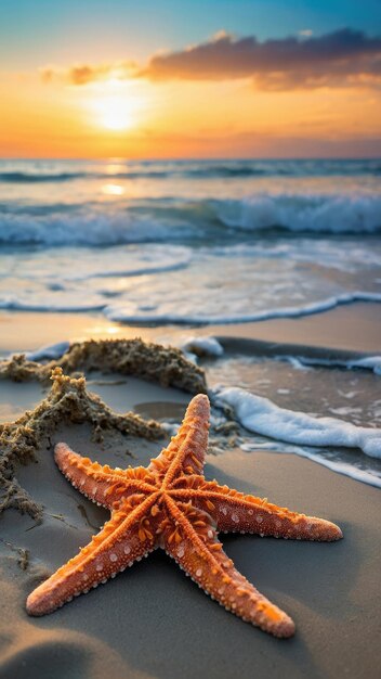 Starfish on the beach in the sea