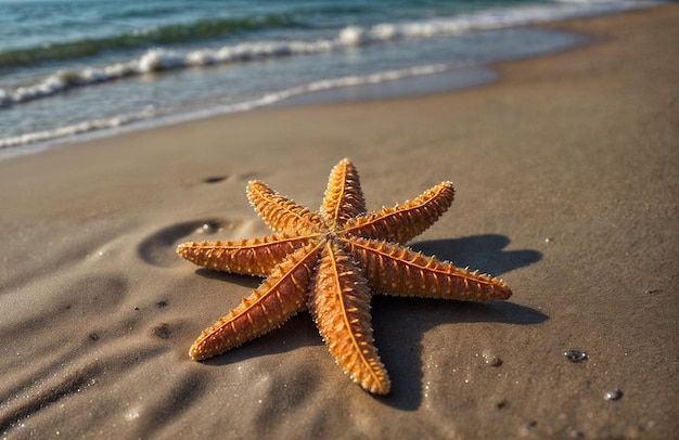 a starfish is laying on the beach in the sand