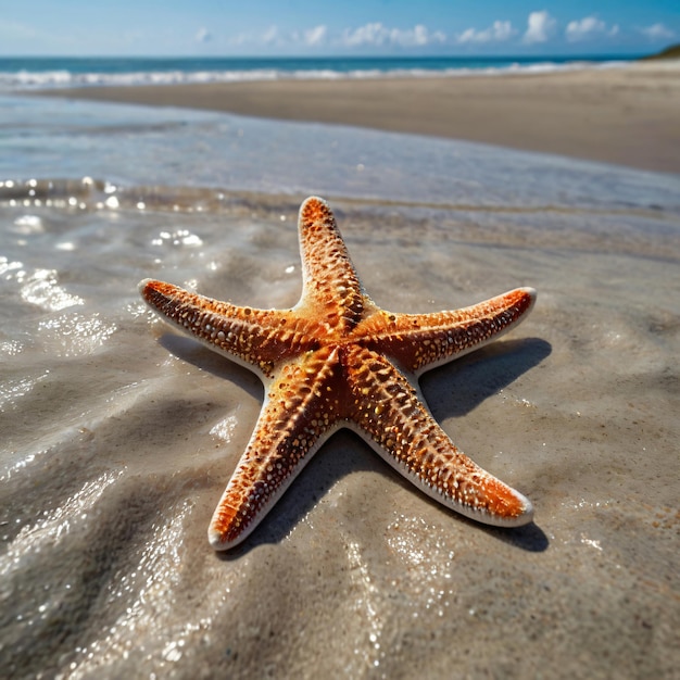 a starfish is laying on the beach in the sand