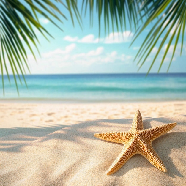 Photo a starfish is laying in the sand on a sunny day