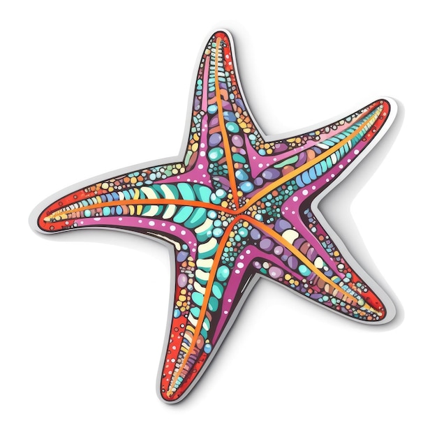 Starfish sticker isolated ai generated