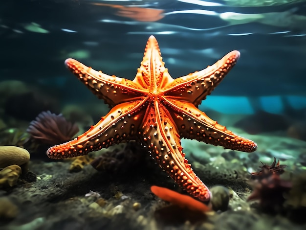 Starfish underwater on a ocean floor generative AI