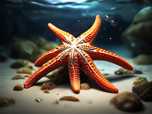 Starfish underwater on a ocean floor generative AI