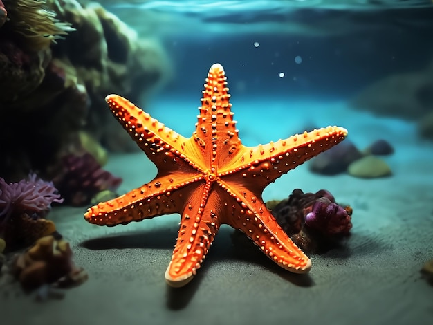 Starfish underwater on a ocean floor generative AI