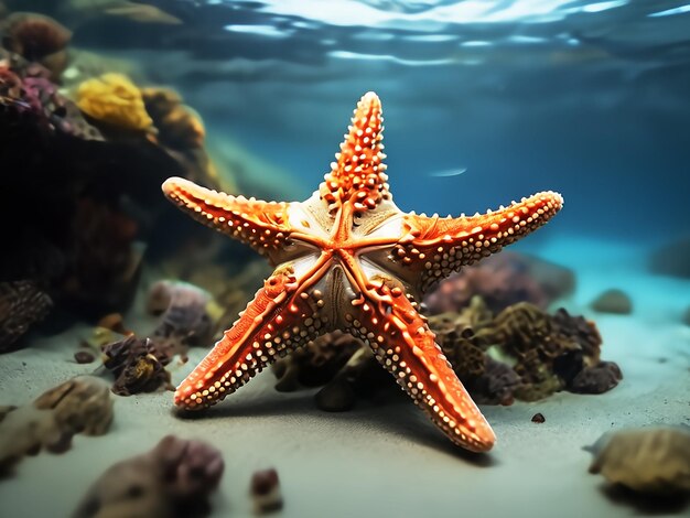 Starfish underwater on a ocean floor generative AI