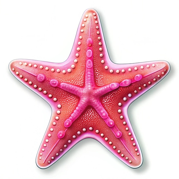 Photo a starfish with pink dots on it is laying on a white surface