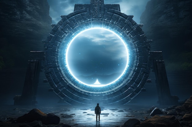 Stargate teleport Art magic space Generate Ai