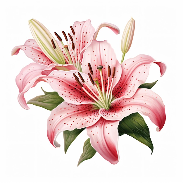 Stargazer Lily Clipart isolated on white background