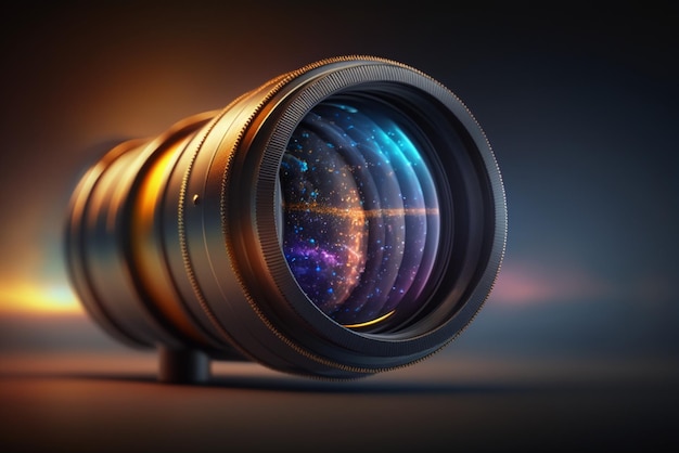 Stargazing A Close up of a Telescope Lens Pointed towards the Sky