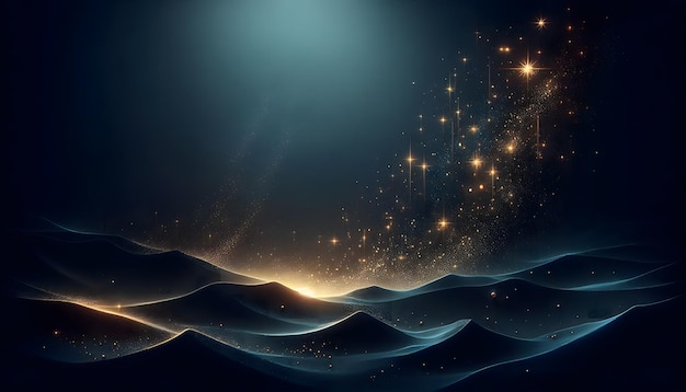 Starlit Abyss A deep blue canvas sprinkled with golden dreams