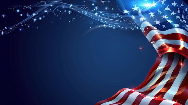 Photo starry glory of the american flag in a cosmic celebration generative ai