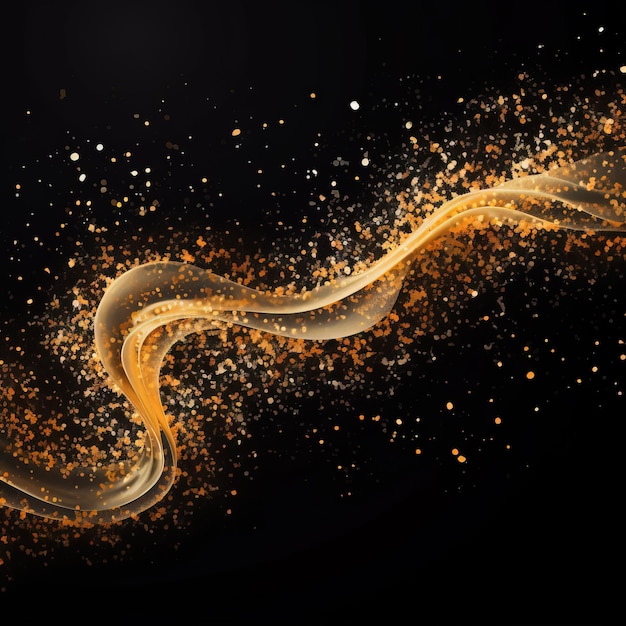 Starry gold sparkling glitter splash High quality ai generated image on white background