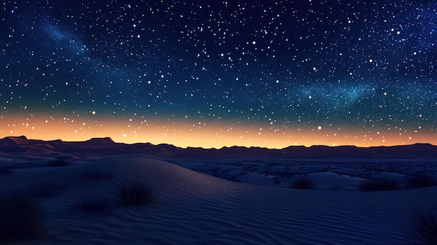 Photo starry night over desert landscape