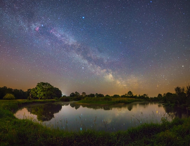 Starry night landscape