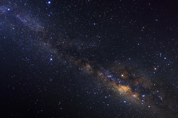 Starry night sky and milky way galaxy with stars and space dust in the universe